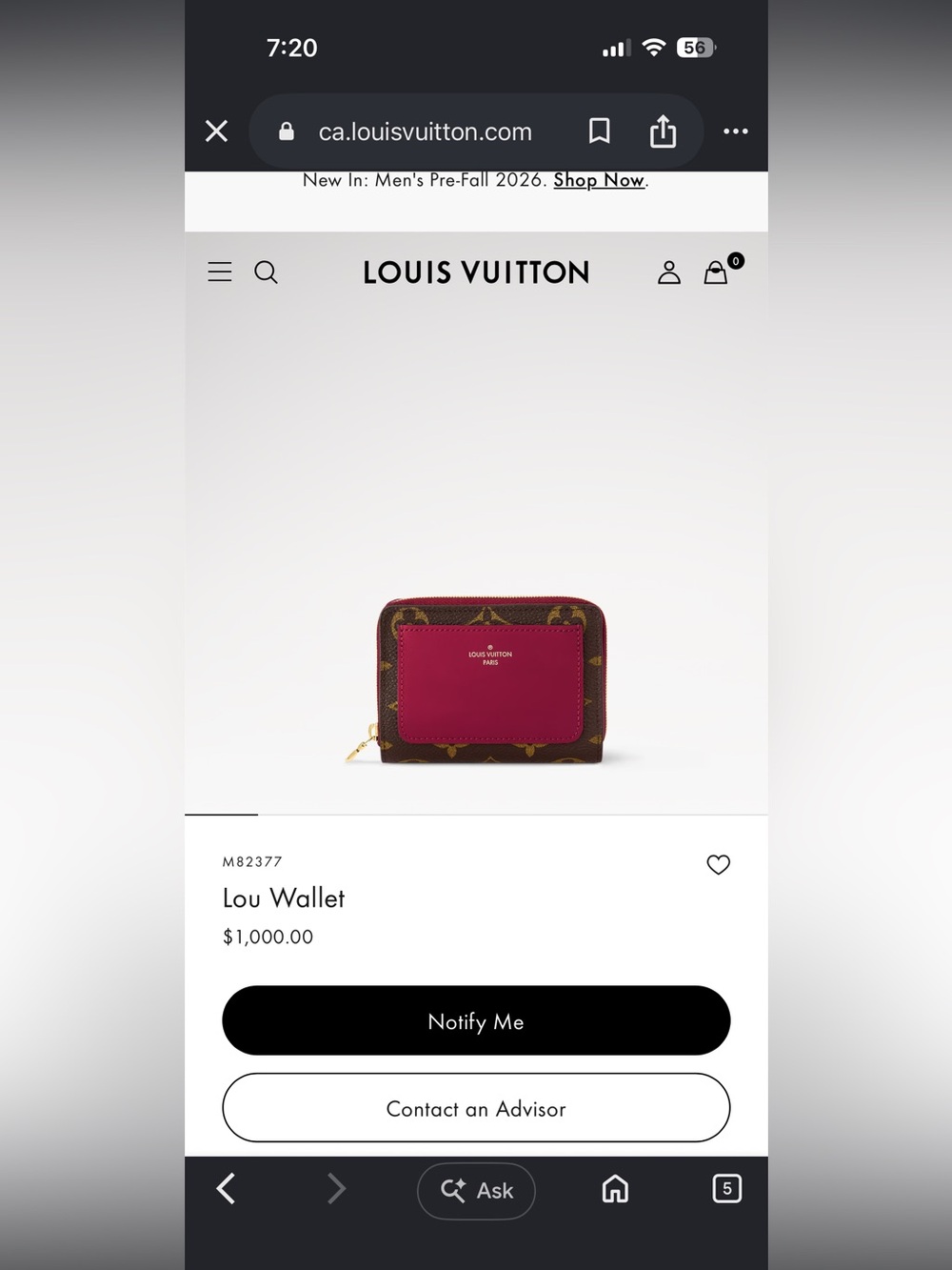 Louis Vuitton Monogram Lou Pink Bi-Fold Card Wallet - Picture 8 of 8